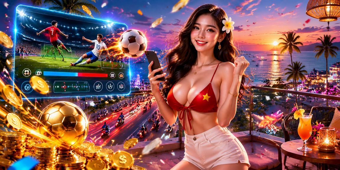 Người chơi trải nghiệm casino trực tuyến trên bãi biển Phú Quốc